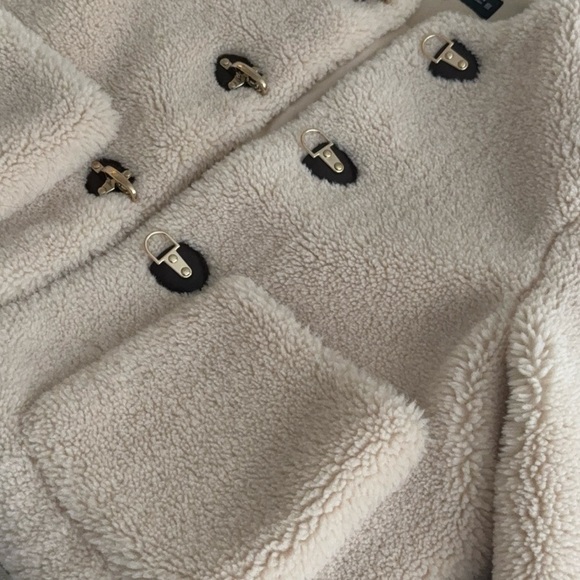 ZARA teddy duffle coat sherpa jacket beige - Picture 3 of 4